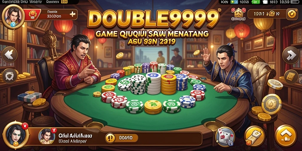 Screenshot menunjukkan gameplay menegangkan QiuQiu di DOUBLE999.