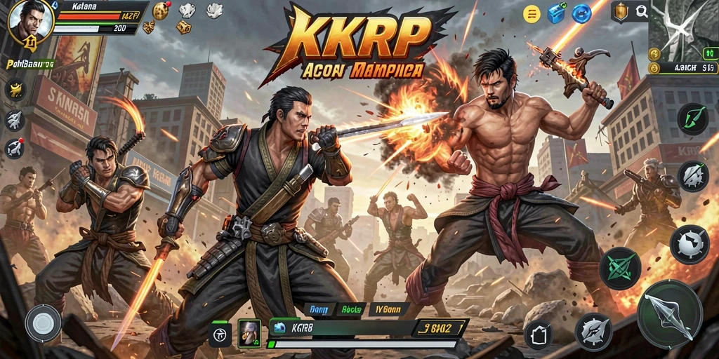 Tampilan aksi seru dalam KKRP dengan grafis yang menawan.