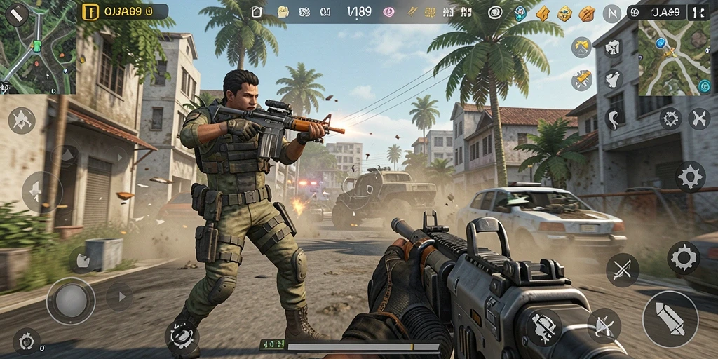 Screenshot gameplay OJA89 menampilkan aksi pertempuran yang mendebarkan.