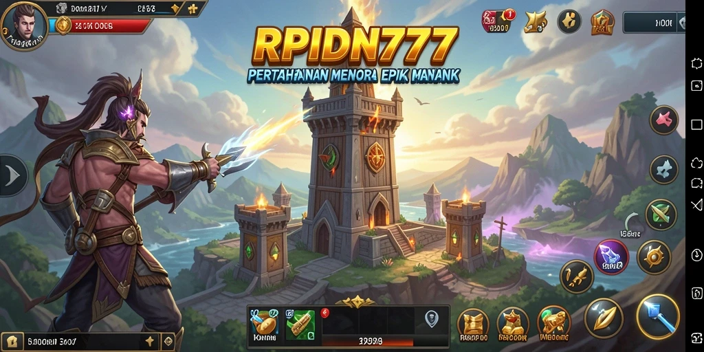 Tampilan gameplay RPIDN777 dengan pertahanan yang menakjubkan dan serangan musuh.