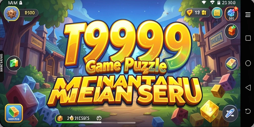 Tampilan gameplay T9999 yang penuh warna dan menantang.